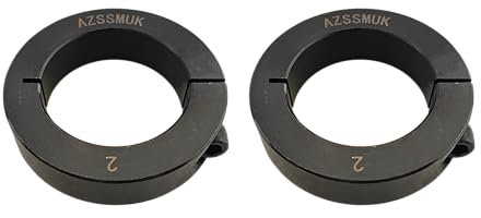 Lot de 2 colliers de serrage plaqué oxyde noir, alésage de 5,1 cm, diamètre de 7,6 cm, avec vis 5/16-24