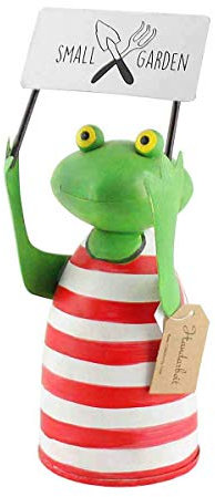 440s Exner Zaunhocker Frosch 'Small Garden' mit rotem Ringelshirt, H. ca. 25,5 cm | EX-235095-R | 4260553562301