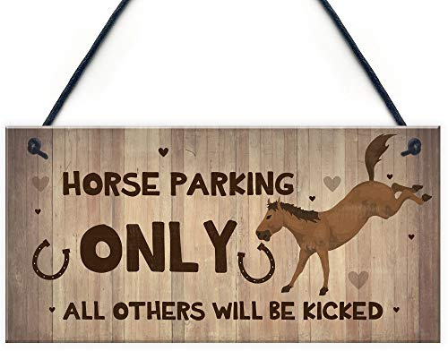 RED OCEAN Horse Sign Funny Sign For Stables Signs About Horses Beware Horses Sign Gift