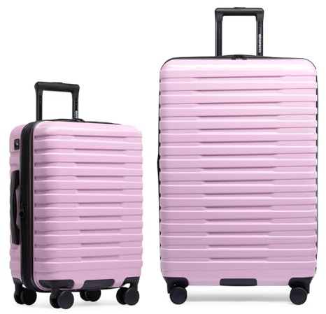 U.S. Traveler Boren Expandable Hardside Rugged Travel Luggage with 8 Spinner Wheels, Lavender, Carry-on 22-Inch
