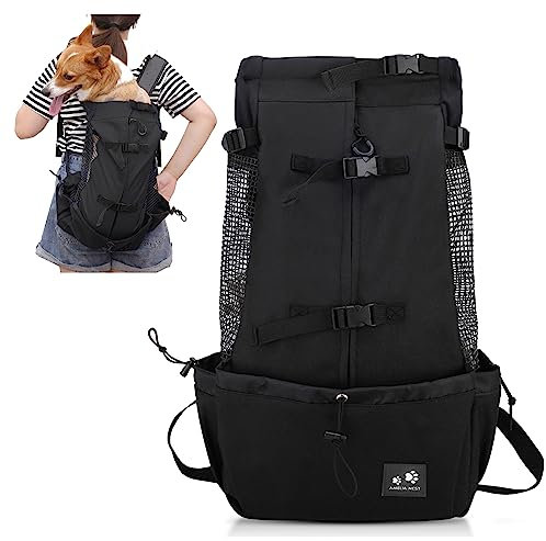 PETCUTE Zaini Trasporto Cani Gatto Zaino Borsa trasportino per cani Zaino trekking Marsupio per Cani Gatti Regolabile Zainetto Per Viaggi Animali taglia piccola media grandi fino a 5 kg