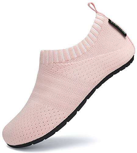 SAGUARO Chaussures Aquatiques Enfant Garçon Fille Chaussures d'eau Chaussures de Plage Respirant Chaussures Piscine-Légère Chaussons Enfant Chaussons Aquatique Style:083 Rose,Gr.34/35 EU