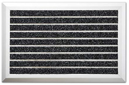 Floordirekt Alu-Türmatte | Optimum Mat | Textilfaser-Rips & Bürsten | Schmutzfangmatte für Innen- und Außenbereich | Witterungs- und UV-beständig (39 x 60 cm | ohne Bürsten)