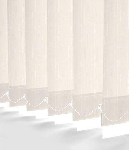 STRETTON IVORY MADE TO MEASURE VERTICAL BLIND REPLACEMENT SLATS 89mm (3.5) WIDE FREE WEIGHTS & CHAIN INCLUDED