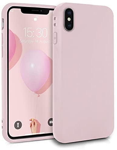 MyGadget Hülle kompatibel mit iPhone X | Xs - robuste Handyhülle TPU Case Slim Silikonhülle - Back Cover Kratzfest Schutzhülle matt Baby Rosa