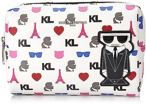KARL LAGERFELD Damen Maybelle Cosmetic Bag Cross Body, Farbe: Weiß
