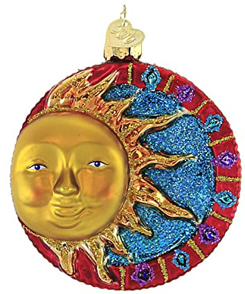 Old World Christmas Jeweled Sun Glass Blown Ornament for Christmas Tree