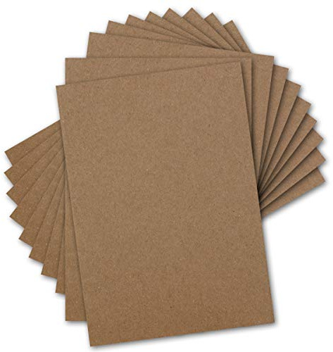 100x Kraftpapier DIN A4 Naturbraun 21 x 29,7cm - 280gr - Vintage Recycling-Papier ökologisch - Tonkarton Bastelbogen Umweltkarten - Glüxx-Agent