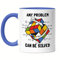 Hey!Print Any Problem Can Be Solved Zauberwürfel Tasse Blau Rubik Cube Magic Würfel Retro Rubi Vintage Nerd