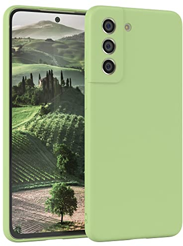EAZY CASE - Silikonhülle für Galaxy S21 FE 5G Hülle Silikon Case Grün weich stoßfeste Handyhülle Schutzhülle mit Kameraschutz Dünn Premium Schutz Cover TPU Phone Bumper in Pastell Hellgrün Matt