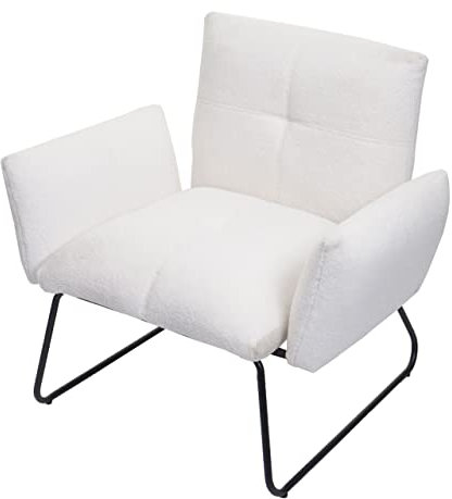 Mendler Lounge-Sessel HWC-K34, Cocktailsessel Sessel, Bouclé Stoff/Textil MVG-Zertifiziert - weiß