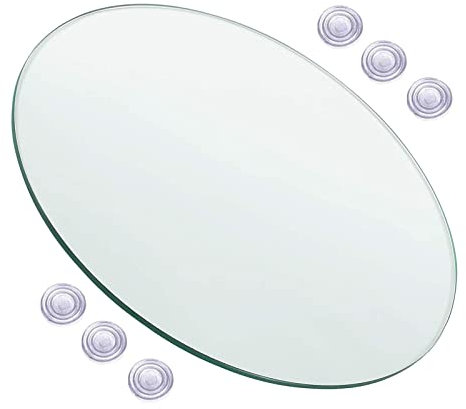 V3VOGUE Glasplatte Rund 35 60 80 100cm Sicherheitsglas Klarglas - Runde Gehärtetem Glass Tischplatte - Hitzebeständig - 9mm Dicke Kanten Geschliffen Und Poliert - Für Esstisch, Garten Couchtisch