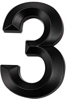 2.8in 3D Numéro de maison en ABS,numéro de maison autocollant,pour porte,boîte aux lettres,intérieur et extérieur,protection contre la corrosion et la rouille,résistant aux intempéries 7cm(Noir 3)