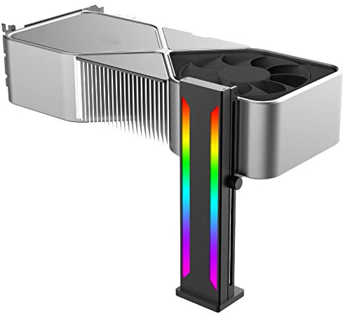 Topiky Support de Renfort GPU pour Carte Graphique ARGB, Support GPU Réglable pour Carte Graphique de Bureau, Support de Support Anti-affaissement de Carte Graphique en Alliage (Noir)
