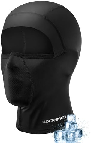 ROCKBROS Balaclava Face Mask Breathable Full Face Mask for Summer, Cooling Neck Gaiter Sun Protection for Men Women Face Cover Under Helmet Wear Head Mask for Motorcycling Cycling Hiking Black