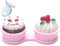 Dinntty Kontaktlinsenetui, süßes Cupcake-Kuchen-Form-Brillenetui, tragbare Kontaktlinsen-Aufbewahrung, Tragetasche, Brillenetui für Damen