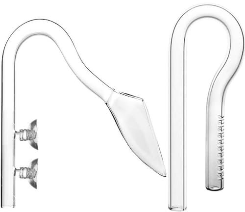 Ailindany Lily Pipe Glass Inflow Outflow Set Aquatic R Shape Inflow Pipe Set for Aquarium Planted Tank Filter 17mm for 16/22mm (5/8 ID) Tubing
