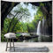 Wycian Wandteppich Wasserfall, Wandbehang Höhle Tapestry Nature Tapisserie Dschungel Wandteppich Landschaft Wald Wandtuch Klein Wald Mikrofaser 150x130cm