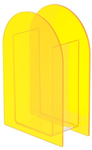 PATIKIL 5X2X7 Vase en Acrylique, Vase Floral en Acrylique en Forme D'Arche, Transparent, en Plastique Géométrique, Décoratif pour La Table, La Décoration Intérieure, Jaune.