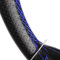 AUTOZOCO Lenkradbezug mit Nadeln und Faden, Lenkradschutz zum Nähen, Lenkradbezug, rutschfest, geeignet für Durchmesser 37/38 cm, Schwarz mit blauem Faden