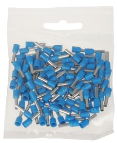 UNIVERSO CONFEZIONE 100 PEZZI TUBETTO TERMINALE CAPICORDA ISOLATO PER CAVI DA 6mm² TERMINALE DA 12mm - GIALLO ROSSO BLU (BLU)