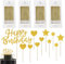 35PCS Gold Birthday Cake Candles Set,24PCS Birthday Cake Candles 11 Glitter Happy Birthday Cake Toppers Long Gold Candle Candles for Cake for Birthday Wedding Party Decoration