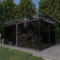 ShCuShan Gazebo con Zanzariera e Luci LED 4x3x2,73 m Antracite,Gazebo Pergola Con Telo Impermeabile Richiudibile E Struttura Rettangolare In Acciaio Inossidabile Ad Alta Densità, Per Arredo Giardino,