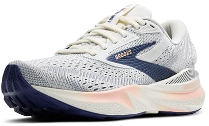 BROOKS Women's Adrenaline GTS 24 Sneaker, Grey Blue Ribbon Peach, 5.5 UK