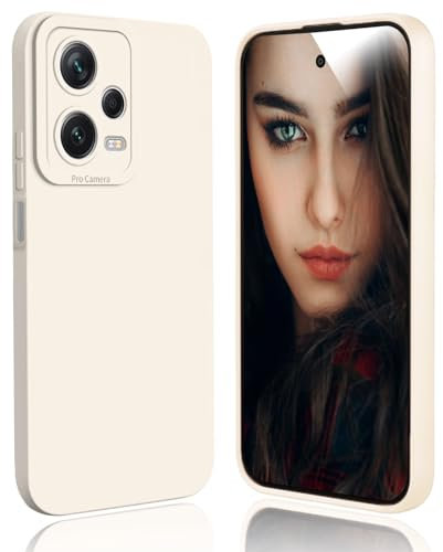 DESSEN Hülle für Xiaomi Redmi Note 12 Pro+ Plus 5G Handyhülle - Silikon Schutzhülle Stoßfest Kameraschutz Protection Case Dünn Weiche TPU Bumper Cover Anti-Fingerabdruck, Weiß