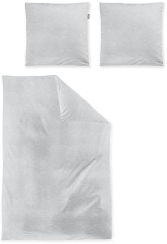 Irisette Feinbiber-Bettwäsche Meran 8544, Silber 11, 1 Bettbezug 135x200 cm und 1 Kissenbezug 80x80 cm