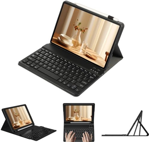 leleyo Tastatur Hülle für Samsung Galaxy Tab A7 Lite 8.7 Hülle mit Tastatur Magnetische Abnehmbare QWERTY für Galaxy Tab A7 Lite,Schwarz