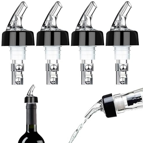 banjiabb 4 Stück Flaschenausgießer,Dosierer 3cl Auto-Pour Ausgießer,Ausgießer Spirituosen,Ausgießer für Flaschen,Schnapsspender,3cl Dosierer für Flaschen,Für Wein Schnaps Cocktails Cafés Öl