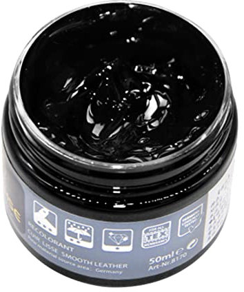Pâte de rénovation de couleur pour cuir - Pour réparation de canapé, sac - Noir - 4,8 x 4 cm