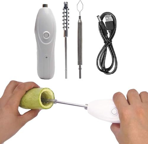 Corbeille à légumes électrique, coupe-légumes en spirale, machine à racler manuelle en acier inoxydable, poignée ergonomique avec 2 têtes de coupe pour courgettes, tomates, aubergines et pommes