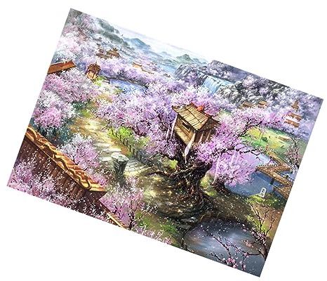 FELTECHELECTR Wooden Sakura Puzzle Jigsaw for Adults Mosaic Puzzle Stress Relief Toy Decorative Home Game for Ages