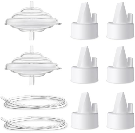 Nursi Luna Pump Parts Compatible with Spectra S1 S2 9 Plus Breast Pump, Replace Include Duckbill Valves, Backflow Protector, Membrane and Tubing, Not Original Spectra Replacement Pump Parts