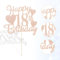 Happy 18th Birthday Cake Topper, Gold Glitter 18th Birthday Cake Decorations, 18th Birthday Decorations for Boys and Girls Themed Party Birth Anniversary Party Supplies
