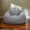 DOSYCOVUR Bean Bag Chairs Bean Bag Included Floor Cushions Large Adults Gaming Bean Bag Chair Lazy Sofa Velvet Solid Color Massive Bean Bags Stretch Washable,Dark Gray,100 * 120cm