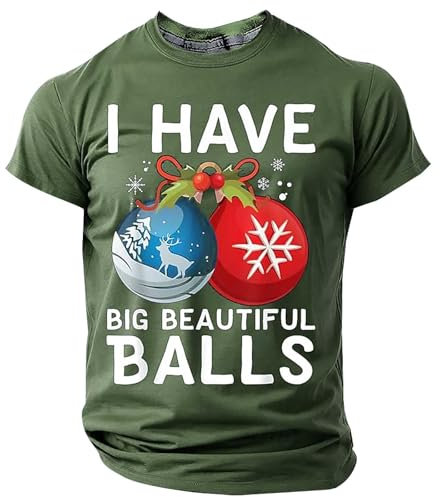 vejtmcc Christmas Bells Men's Casual 3D Print Holiday Crew Neck 3D Print Spring & Designer Hoodie Sweatshirt Shirt Ärmellos (Green, XL)