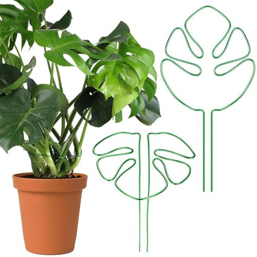 2 Stück Monstera Rankhilfe, Edelstahl Pflanzenstützen mit Blätterdesign für Topfpflanzen, Robuste und Elegante Lösung für Innen und Außenbereich perfekt für Monsteras, für Außen und Zimmerpflanzen