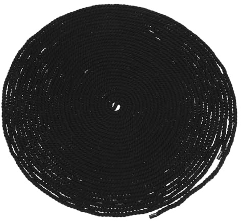 sourcing map Corde à linge en coton noire de 6 mm x 20 m, 3 brins torsadés pour extérieur, cordon tressé épais pour bricolage, suspension murale, suspension de plantes, nœuds, corde à linge