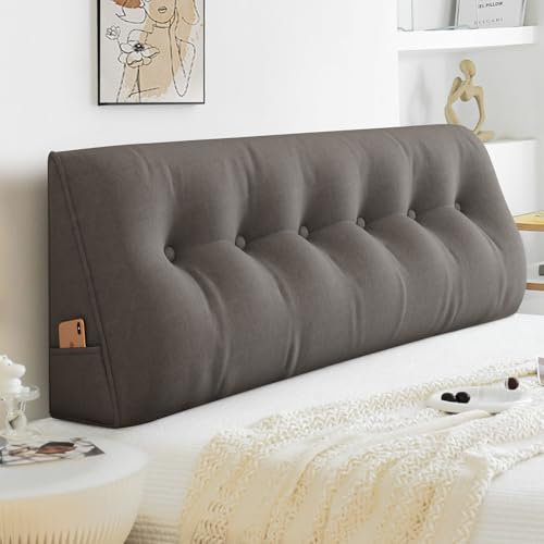 Mingfuxin Wedge Lumbar Pillows, Large Headboard Triangular Reading Pillows, Bed Backrest Positioning Support Pillow with Removable Cover for Bed sofa Relaxing Gaming Reading