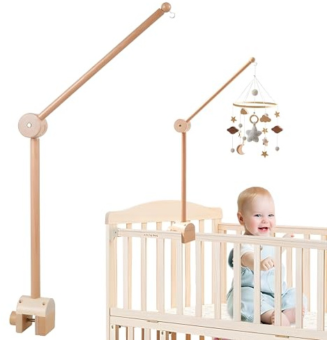 babybett Mobil-Halterung Wickeltisch und Klingelhalterung für Kinderzimmer, verstellbarer Gestang
