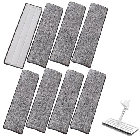 8 Pcs Microfibre Mop Pads Replacement, Washable Reusable Wet Dry Cleaning Cloths, Fit for All Spray Mops,Reveal Mops,Home,Office,Kitchen,Bathroom,Hardwood,Marble,Tiles,Laminate,Grey