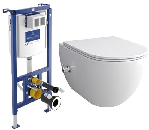 Alpenberger 6250 SLIM - Set completo per WC sospeso, con rubinetto e sedile WC Softclose + Villeroy & Boch cassetta di risciacquo (6250 SLIM)