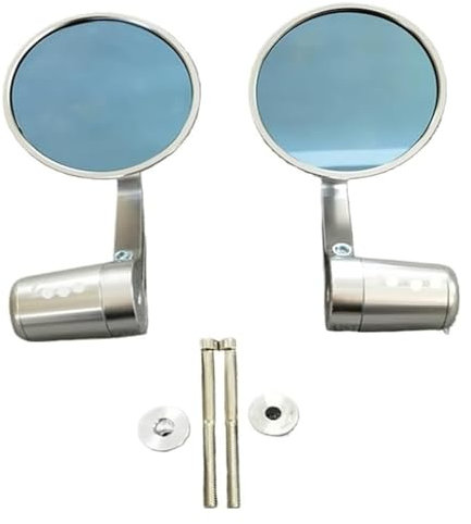 Motorrad Rückspiegel Für VES&pa Für Sprint Für Primavera 150 125 GTS 300 250 Motorrad Runde Lenker Bar End Rückspiegel Zubehör Spiegel(Silver 1)