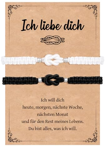YELUWA 2 Pcs Partner Geschenke Paar Geschenke Paar Armband Partner Armband | Paare Hochzeitstag Valentinstag Jahrestag Weihnachtstag für Ihn Sie Freundinnen Freunde Ehemänner Ehefrauen Mann Frau