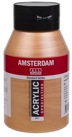 Amsterdam Standard Series Acrylic Paint Jar - Deep Gold 803-1000 ml - Semi-Opaque, Lightfast, Versatile Medium Viscosity, Satin Finish