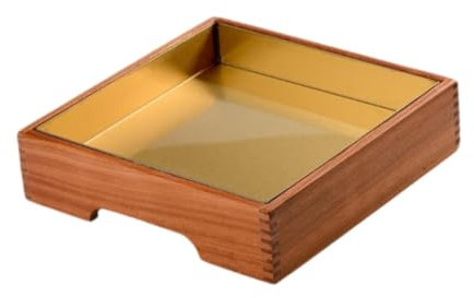 Gcljlmy Vassoio da portata in gelato, piatto da portata in legno, frutti di mare, piatto da portata per piatti freddi, piatto per sashimi per feste, casa, 27 cm x 27 cm