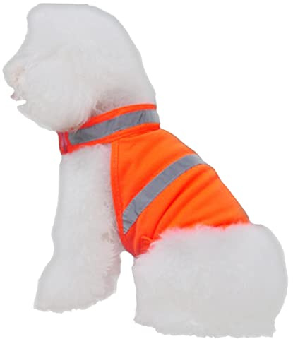 ibasenice Reflektierende Hundewarnweste Leicht Atmungsaktiv Verstellbar Sicherheitsweste für Outdoor Joggen Wandern Fluoreszierendes Orange